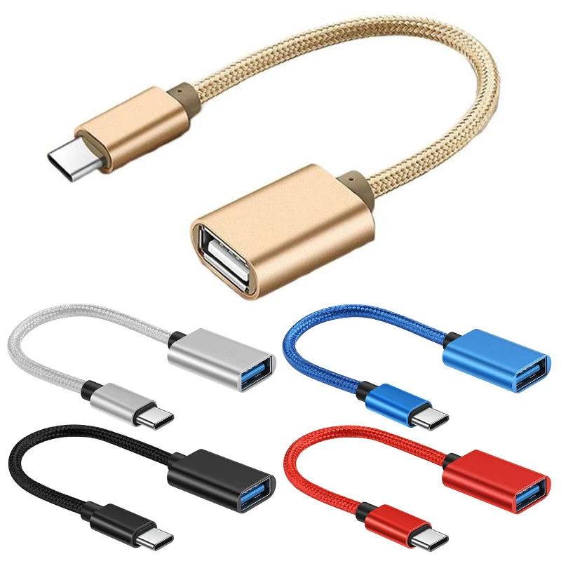 OTG Cable C USB Female Adapter Macbook Samsung Huawei Honor Xiaomi
