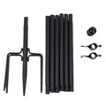 10 FT Ground Garden Flag Pole Thickened Stainless Steel Flagpole Outdoor Flag Pole Tool with 5 Prong Base for Yard Garden Zpaxo black