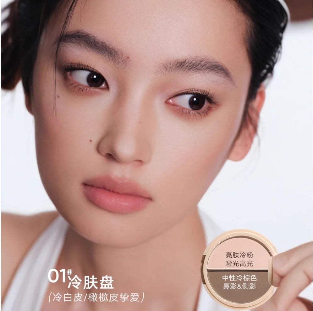 JUDYDOLL Two-tone Contouring Palette Face Shadow Powder Highlighter Zpaxo