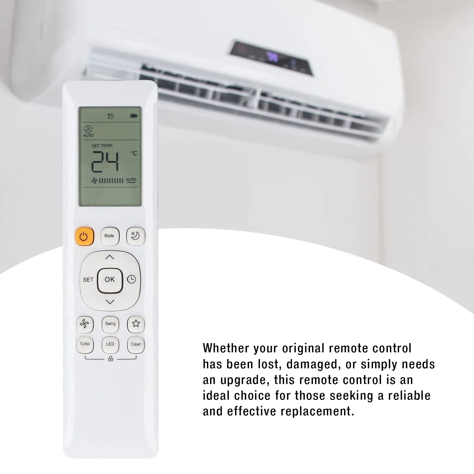 Remote Control for Air Conditioner Comfortable Grip Convenient Switch Easy to Use Replacement Remote Control for Air Conditioner Zpaxo