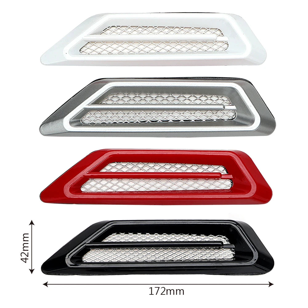 1 Pair Universal Shark Gills Side Mesh Cover Auto Sticker Hood Bonnet