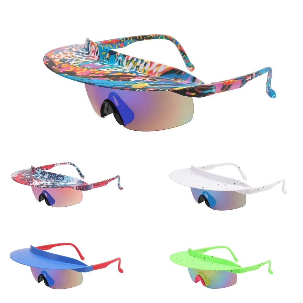 Fashion Dazzle Colour Cycling Glasses Men Women Hats Sunshade Personalized Windproof Travel Hiking Outdoors Bicycle MTB Zpaxo