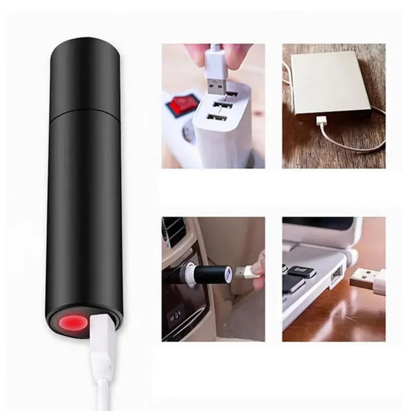 Mini USB Rechargeable LED Flashlight – Zoomable Pocket Torch 600LM