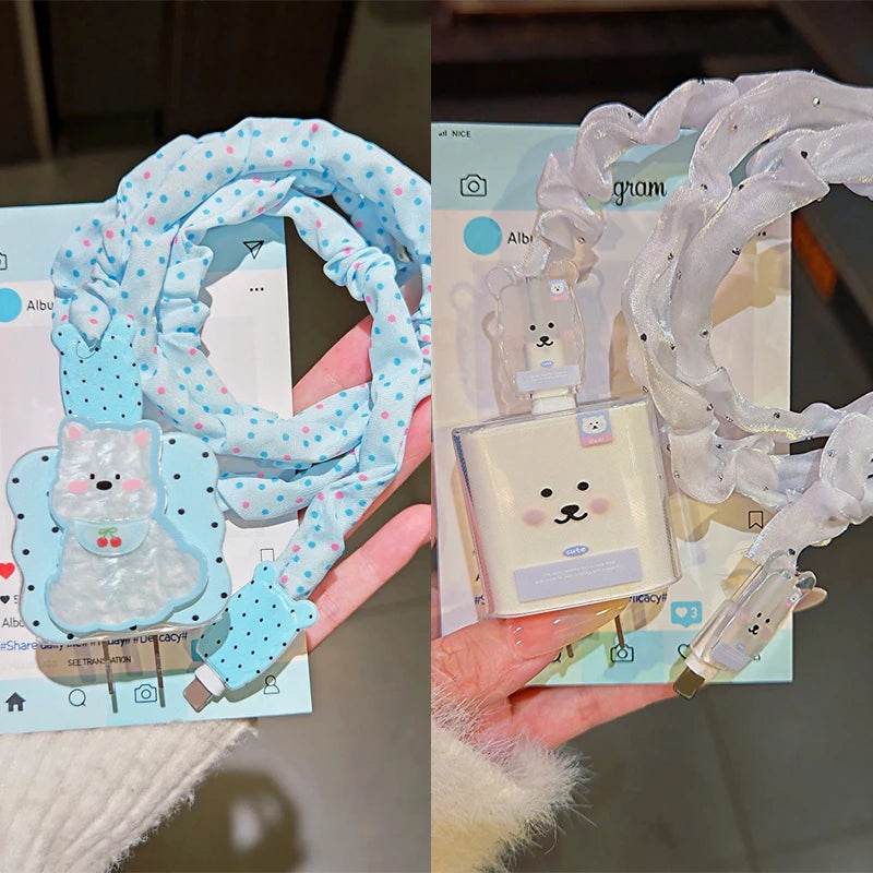 Cute Animal Puppy Charger Cable Protector IPhone 15 14 13 12 18W 20W