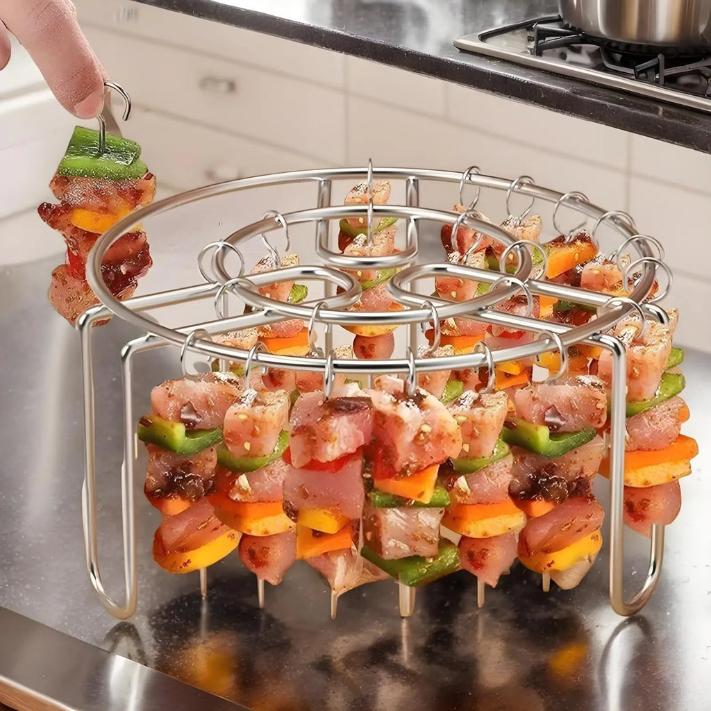 Air Fryer Rack Skewer Stand Non-stick Reusable Vertical