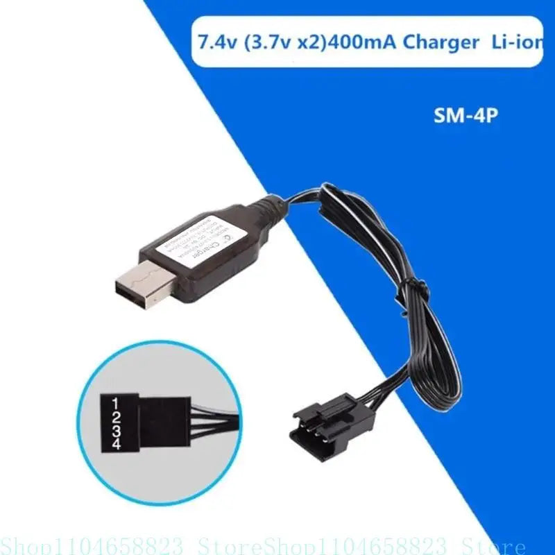 7.4V 400mA Li-ion Battery SM-4P RC Remote Control Toy SM4P Portable USB Reverse Charging Cable Zpaxo