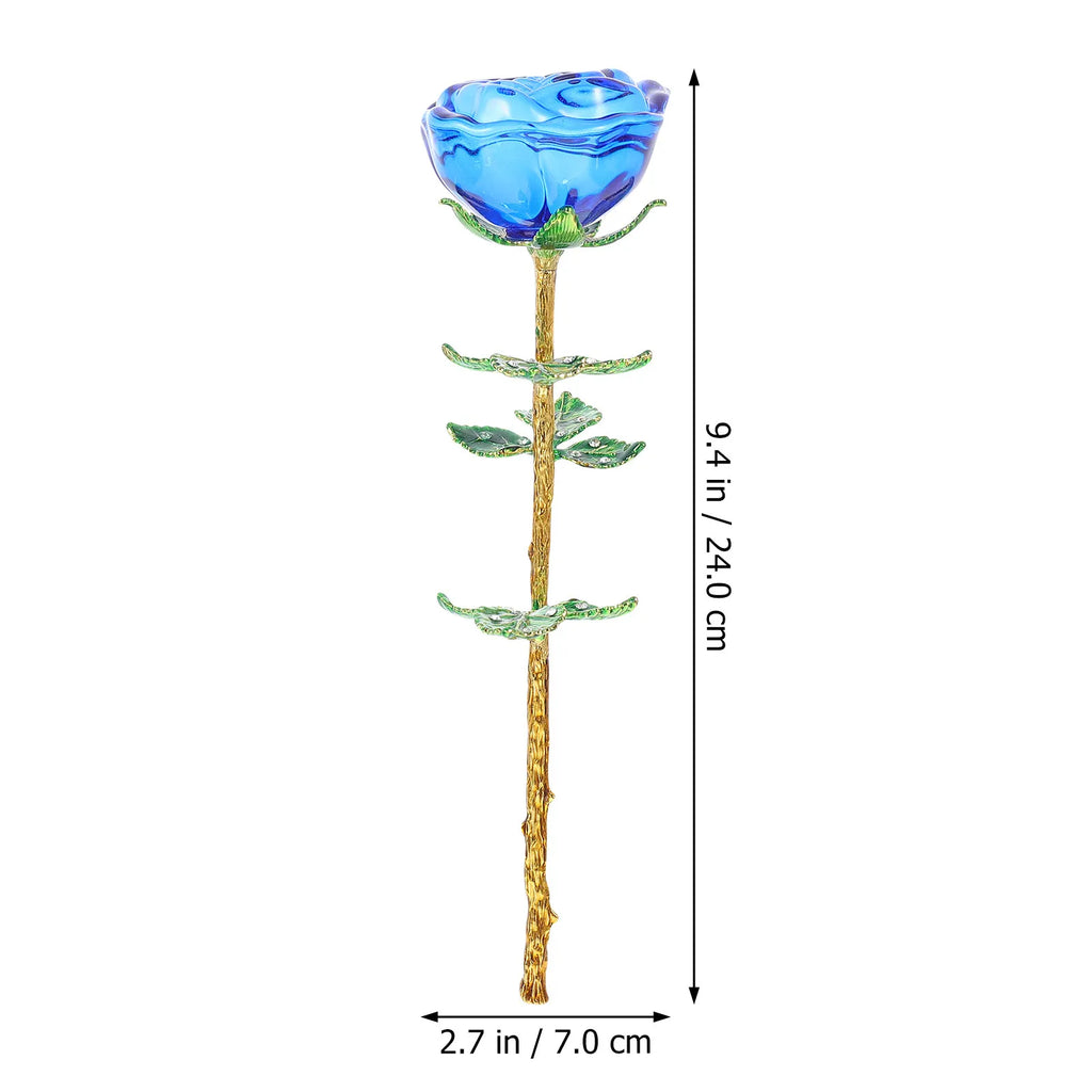 Exquisite Artificial Glass Rose DIY Decor Romantic Home Flower