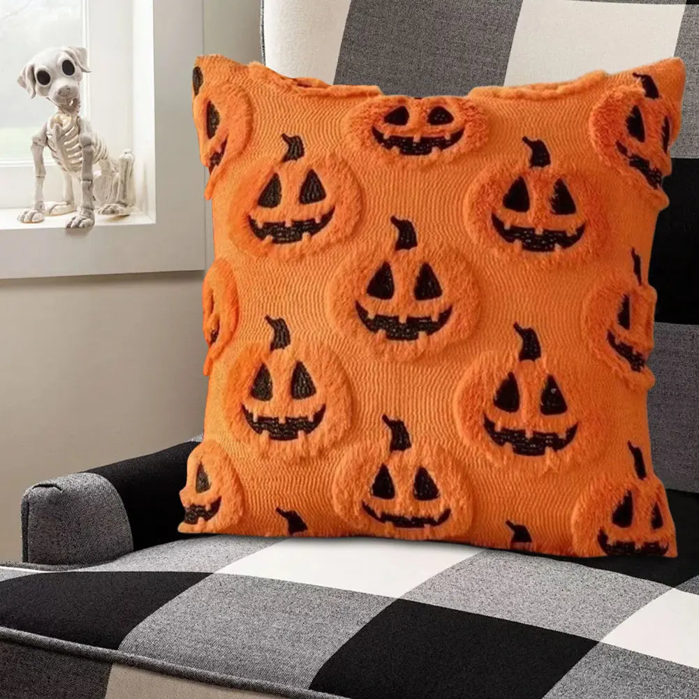 Halloween Ghost Pumpkin Pillowcase Washable Soft Pillow Case Plush