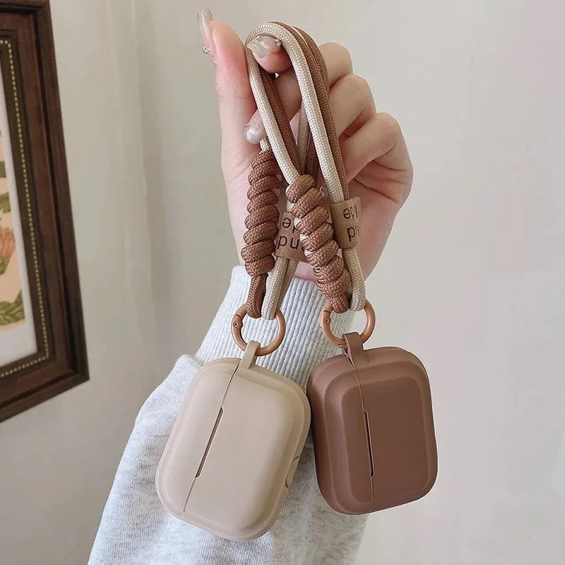 Simple Silicone Earphone Case Anti-loss Strap Apple Airpods 4 3 2 1