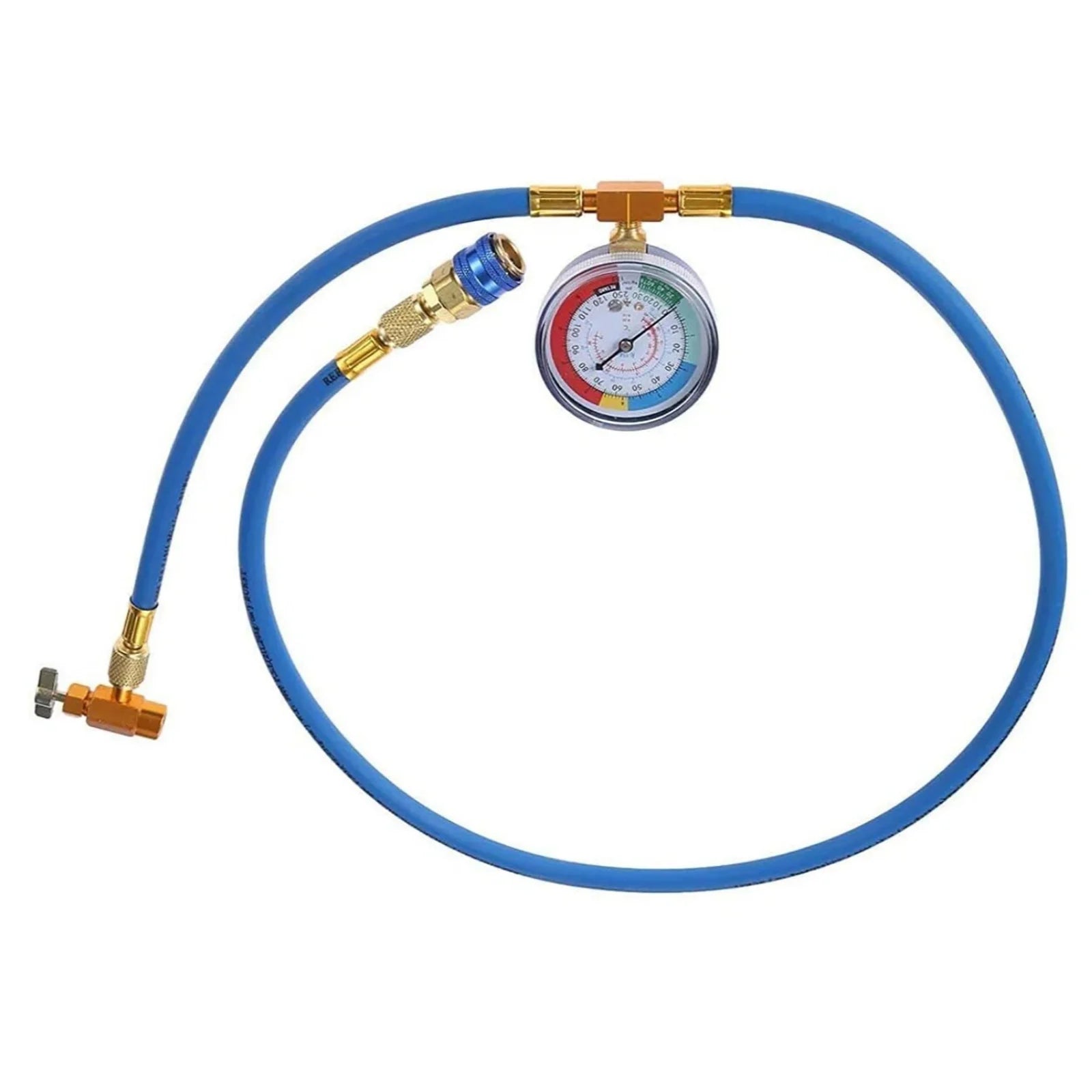 R134A Refrigerant Charging Hose Gauge Automotive AC Refill Compatible