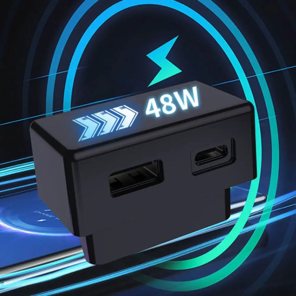OBD OBD Adapter Charging Dual Heads USB Type-C OBD Car Charger Fast Charging Wall Adapter OBD Plug Ports Extender Car Model 3 Zpaxo