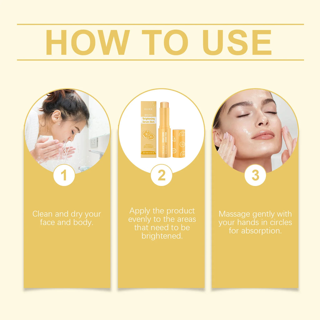 Vitamin C Brightening Essence Stick Face Hydrating Glow Boosting Moisturizer Bar Portable Illuminating Serum for Dull Skin 10g Zpaxo