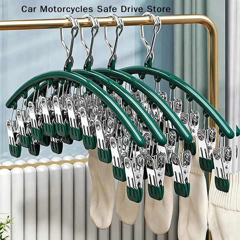 10 Clips Stainless Steel Sock Clip Arc Shaped Windproof Non-slip