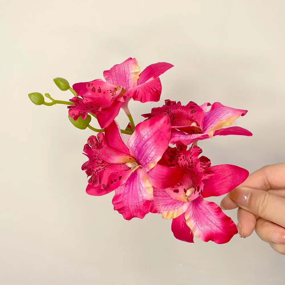 Popular Orchid Flower Fairy Hairpins Spring Summer Artificial Flowers Floral Barrette Wedding Party Hair Clips for Women Girls Zpaxo Rose Red