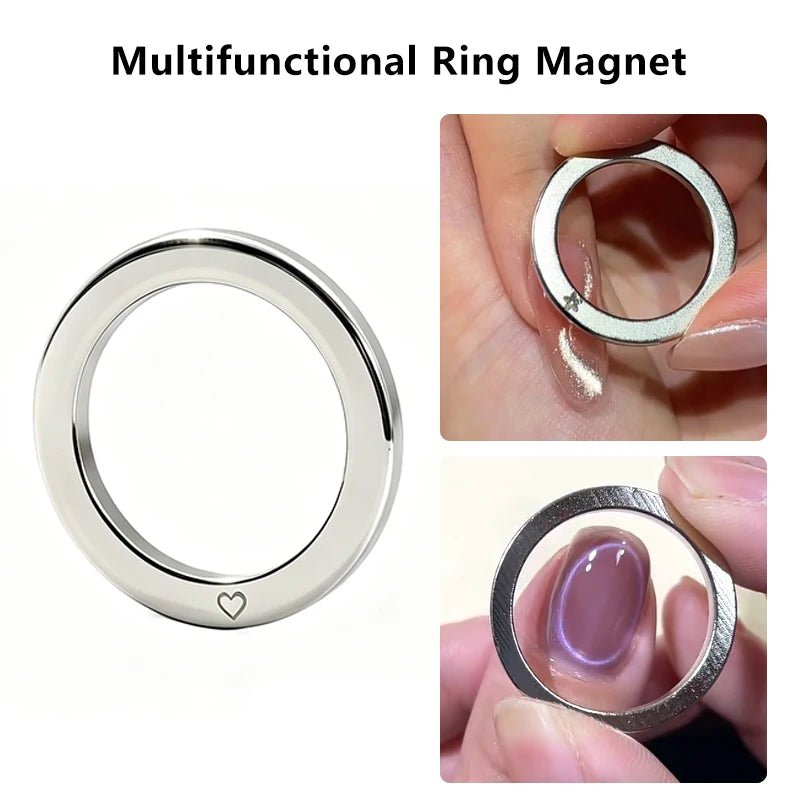 Multifunctional Nail Art Cat Eye Circular Magnet Suck Hollow Ribbon Effect Super Strong Magnet Ring Manicure Magnetic Tools Zpaxo Circular Magnet