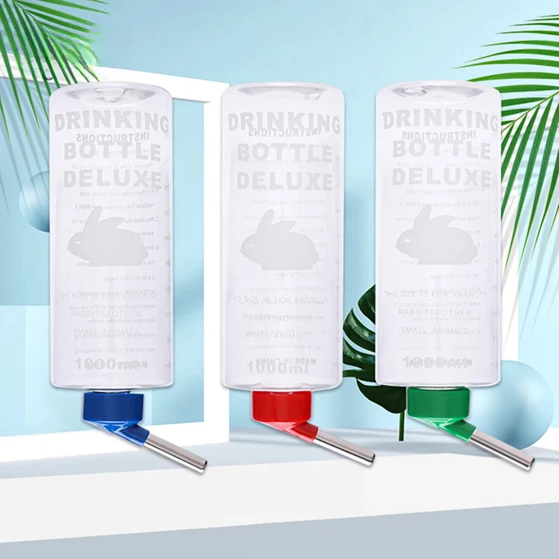 1 pc Random 1000ml Rabbit Drinking Plastic Water Bottle Dispenser Feeder Hanging Pet Guinea Pig Squirrel Rabbit Drinking Bottle Zpaxo