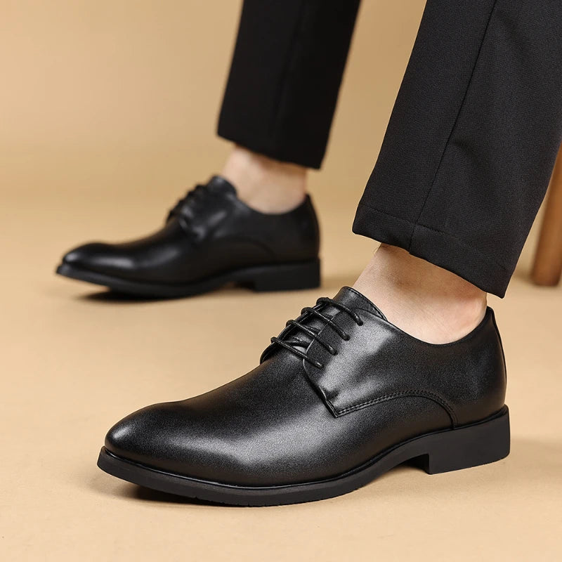 Elevator Dress Shoes Soft Sole Trendy Leather Business Formal British Zpaxo