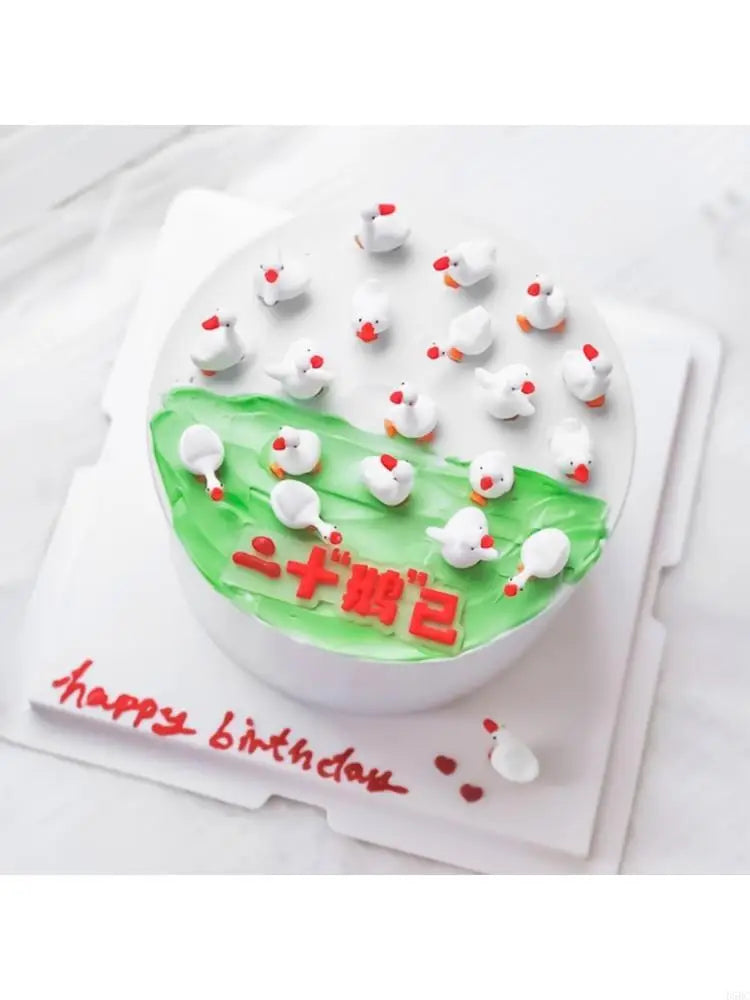 Soft Rubber Duck Cake Ornament Tiny Geese Shaped Cake Decoration For Kids Birthday Family Gathering Festival Occasion Zpaxo CN