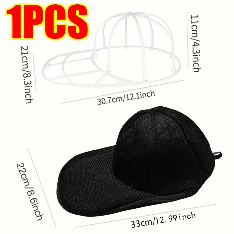 1/2Pcs set Hat washing set, baseball duckbill cap, washing and sun drying integrated, non deformed machine wash protective rack Zpaxo 1PCS-Black