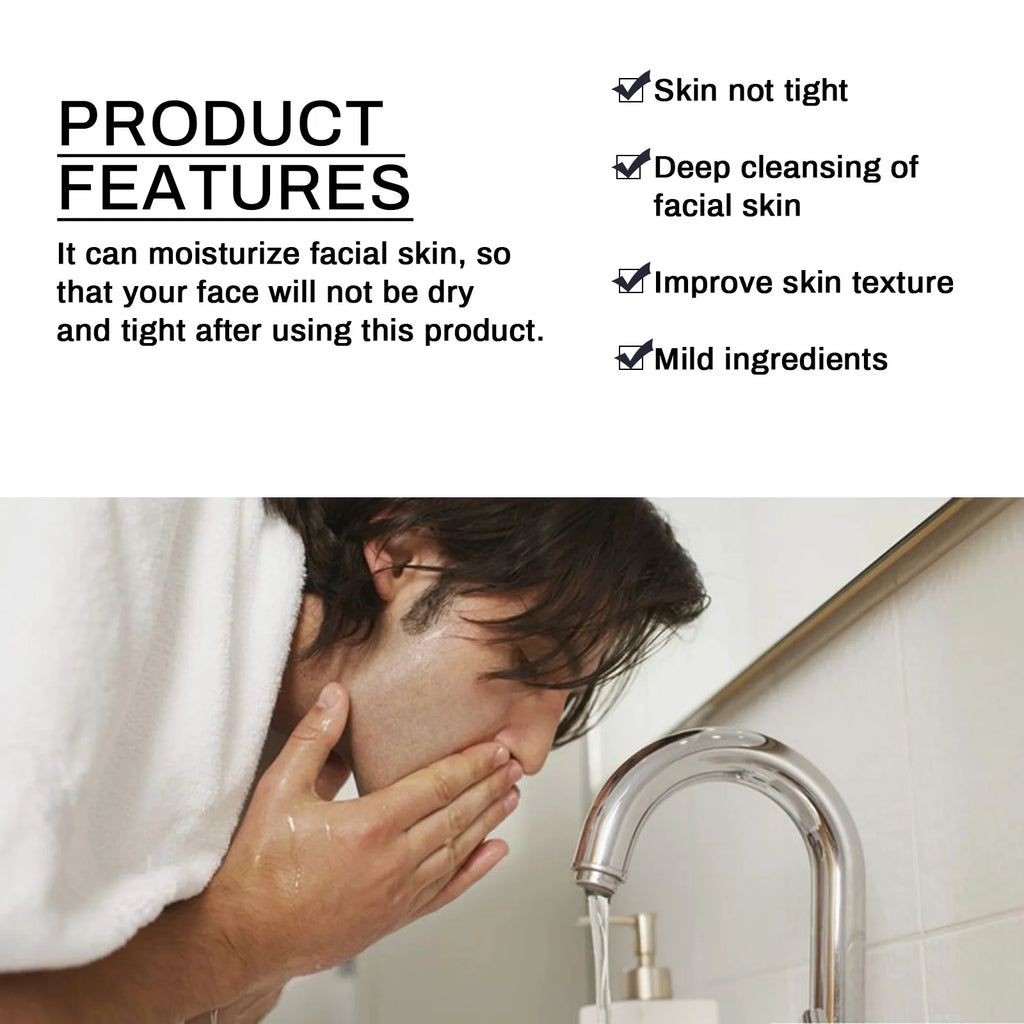 Men Facial Cleanser Lotion Remove Acne Blackhead Prevent Clogged Pores Oil Controll Exfoliator Refreshing Facial Cleaning Cream Zpaxo
