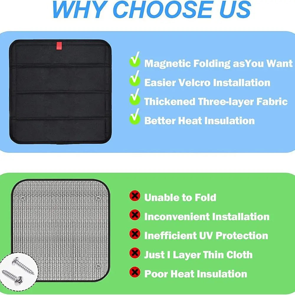 Waterproof Window Shade Cover Reflective Blackout Collapsible Sunroof Zpaxo