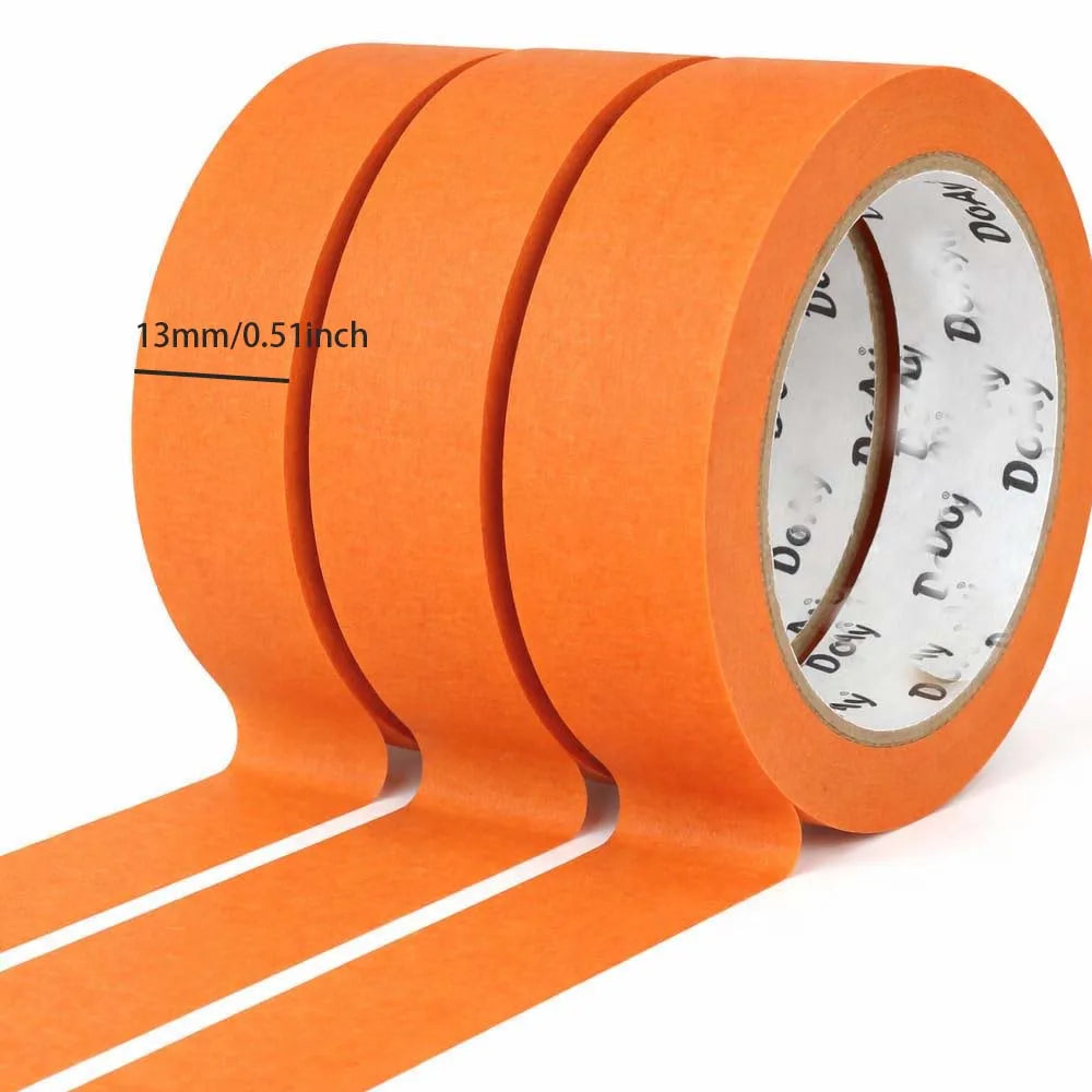 3-Pack Orange Painters Masking Tape – Indoor & Outdoor DIY Painters Masking Tape Zpaxo 3pcs