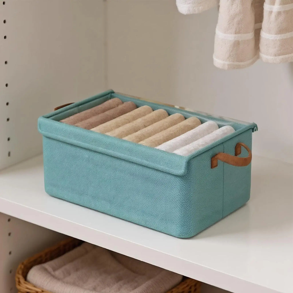Under Bed Storage Clear Lid Fabric Underbed Bag Clothes Bins Handles