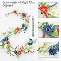 4th July Wreath 4 9Ft Red White Blue Daisy Garland Patriotic Decor