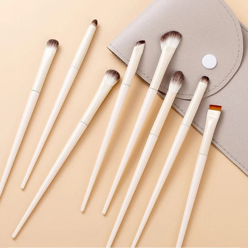 5/6/8/10pcs Natural Eye Makeup Brushes Set Detail Eyeshadow Brush Makeup Brush White Ultra Soft Eyeshadow Eyeliner Makeup Tool Zpaxo