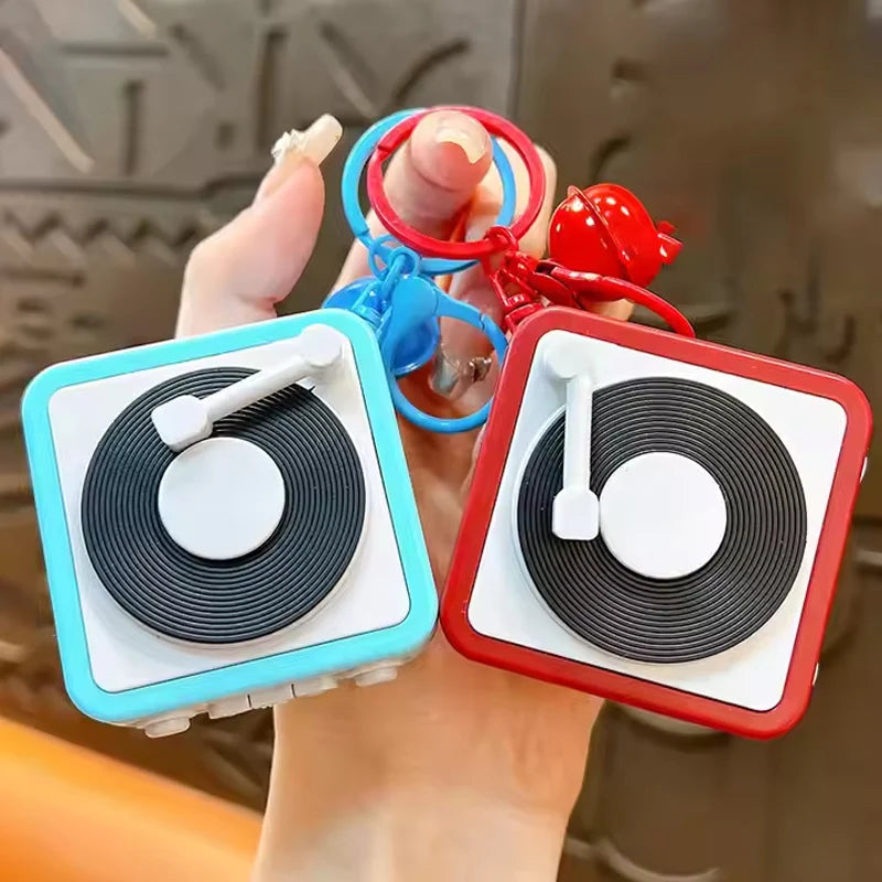 2025 Retro Record Player Keychain Mini Phonograph Can Toy Bag Pendant
