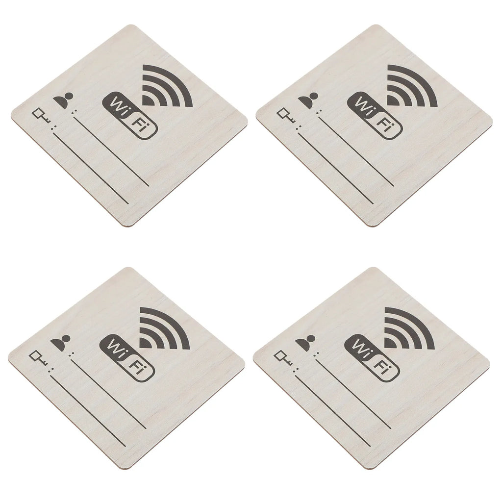 Blank Wooden Wifi Password Signs Rustic Reusable Pattern Board Sign