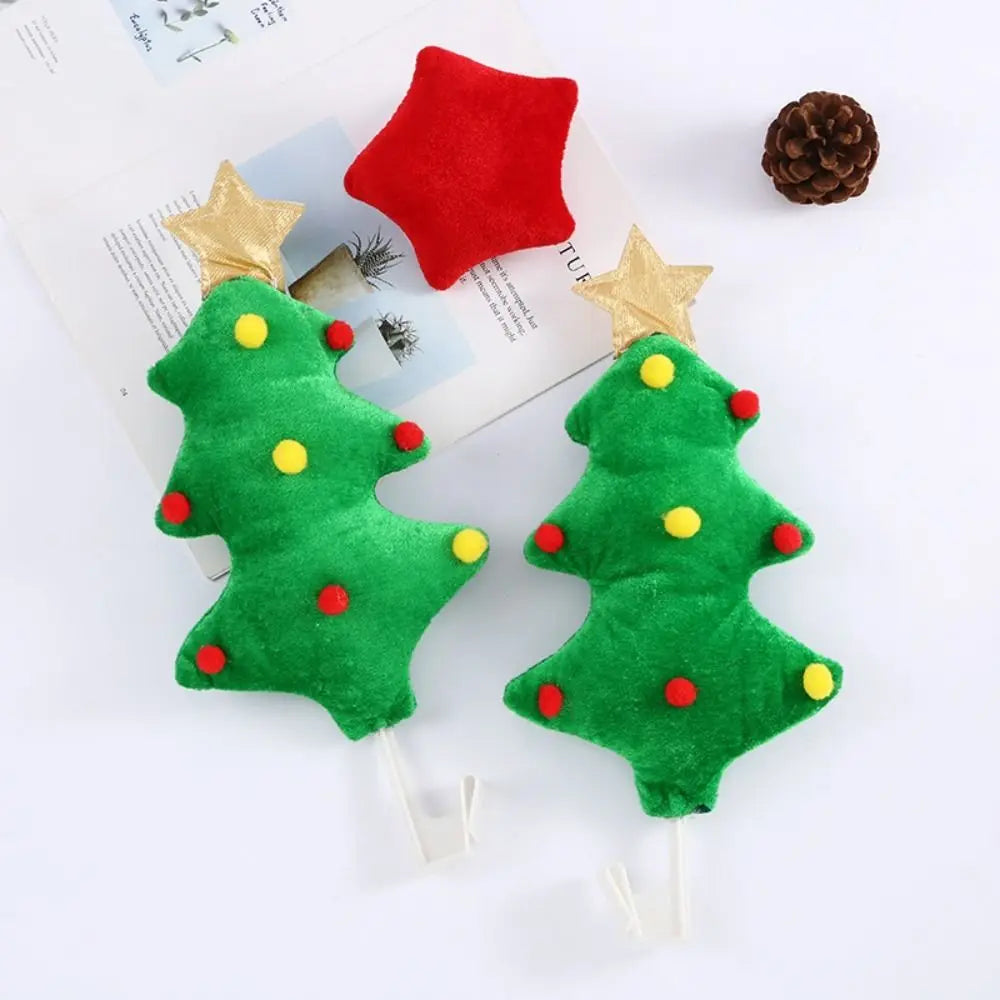 Plush Cartoon Reindeer Antlers Candy Cane Christmas Tree Christmas Car Decoration Red Nose Festive Vehicle Costumes Zpaxo style 5