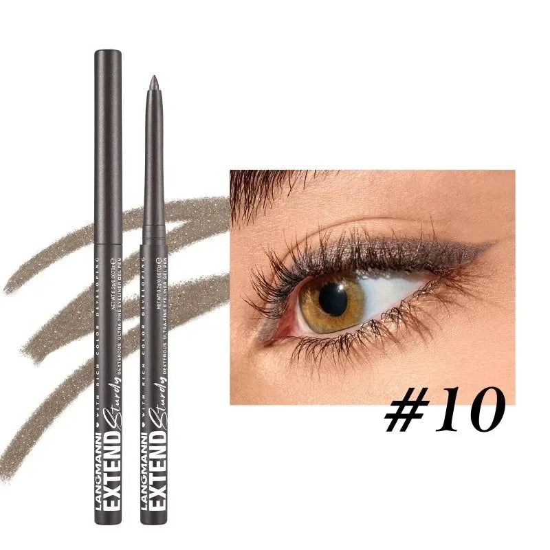 12-Color Waterproof Eyeliner Gel Pencil Long-lasting Makeup Smokey