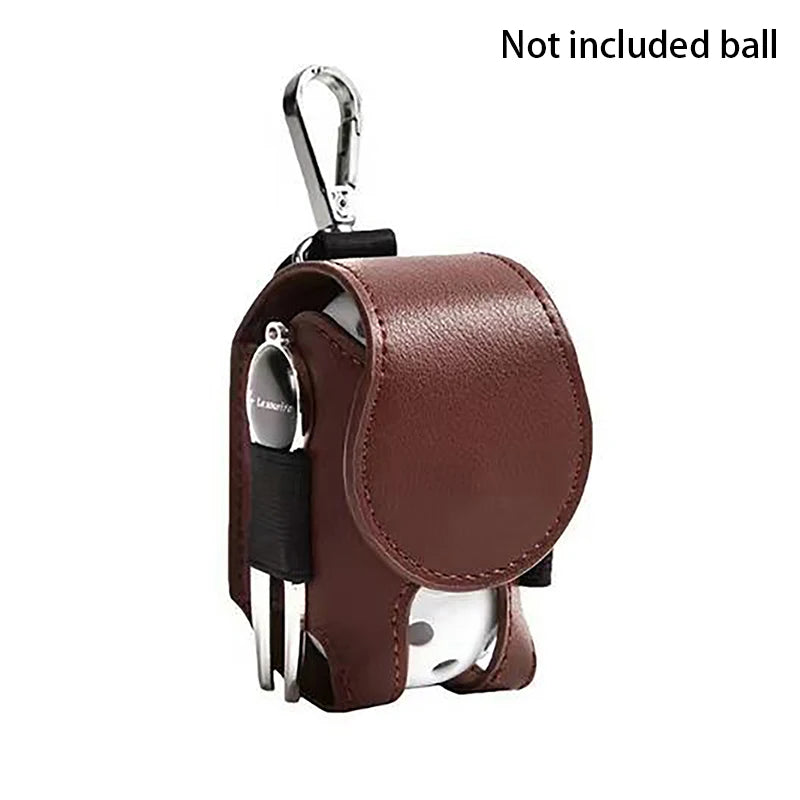 Mini Golf Ball & Tee Bag – PU Leather Belt Clip Waist Pouch