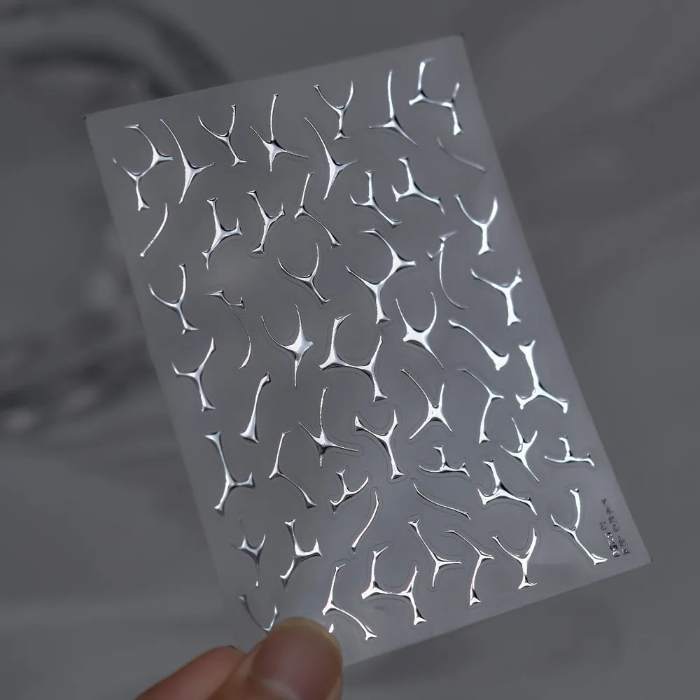 Luxury Nail Art Stickers Metallic Texture Gothic Impression Self Zpaxo Style 3