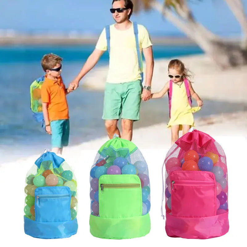 Foldable Beach Toy Bag Storage Pouch Tote Mesh Travel Organizer
