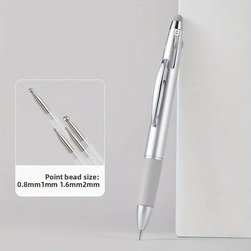 Nail Dotting Pen Nail Art Dotting Tools in Ballpoint Pen Design Nail Art Tip Dot Paint Manicure Kit for Dot Drawing Home Salon Zpaxo Silver