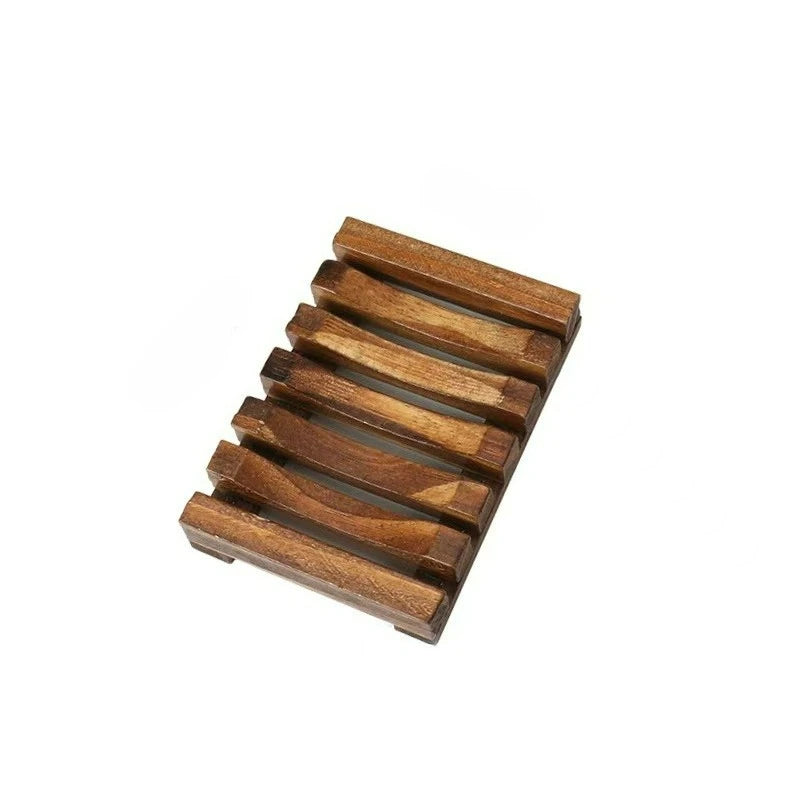 Bamboo Wooden Soap Dish – Self-Draining Shower Organizer Bamboo Soap Dish Zpaxo Brown