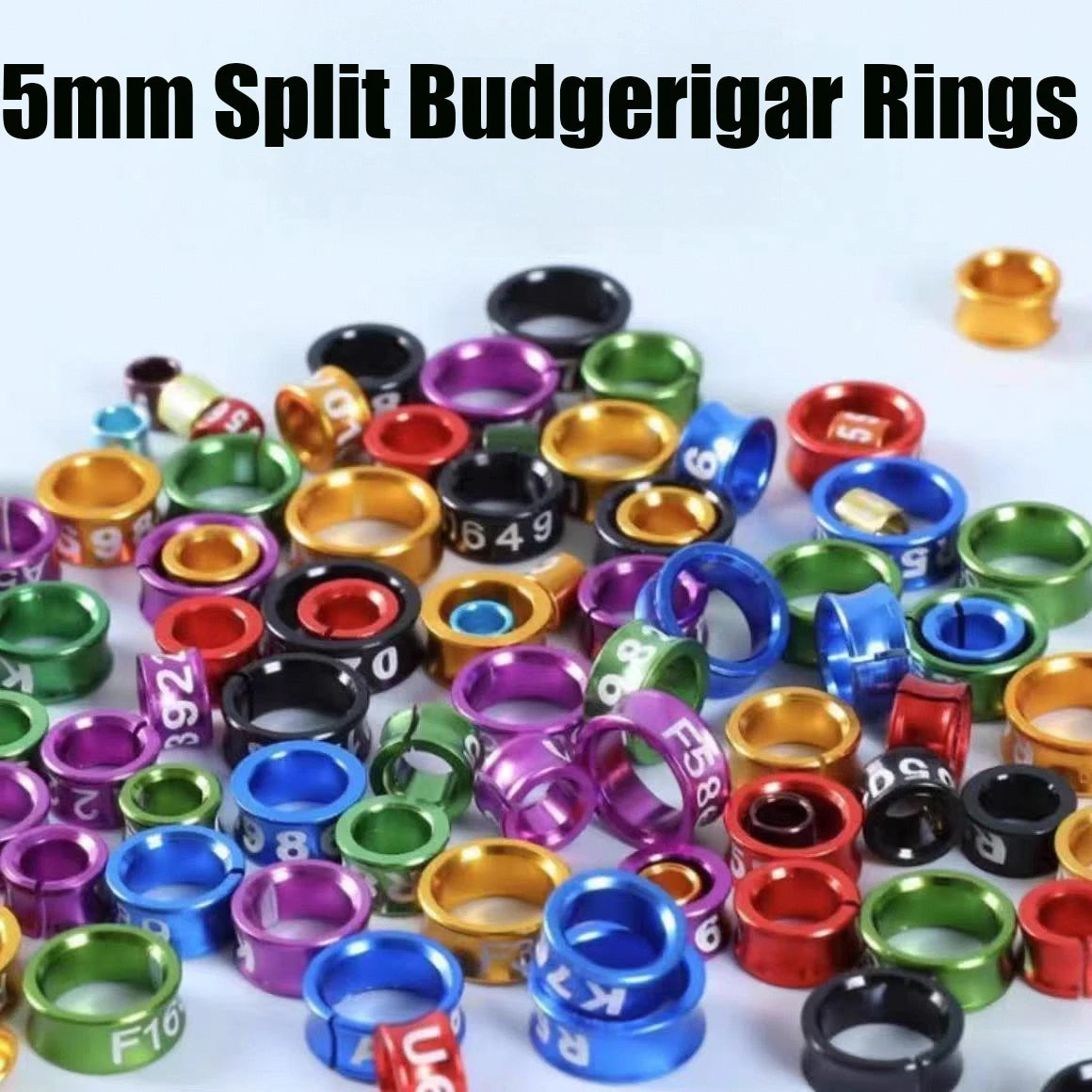 Split Budgerigar Rings Aluminum Bird Leg Bands Non-custom