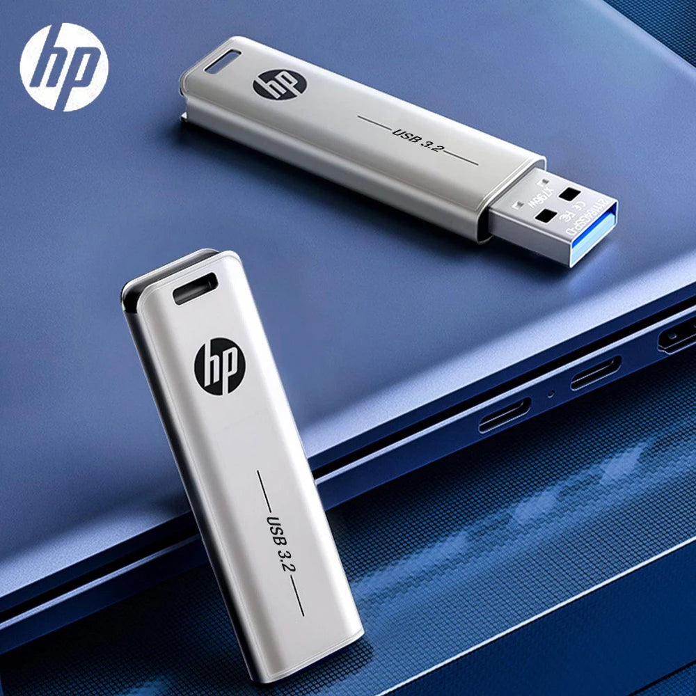 HP USB3.2 Flash Drive 32GB 64GB Metal USB Pendrive 128GB 256GB Creative Personality Car Music High-Speed U Disk Zpaxo