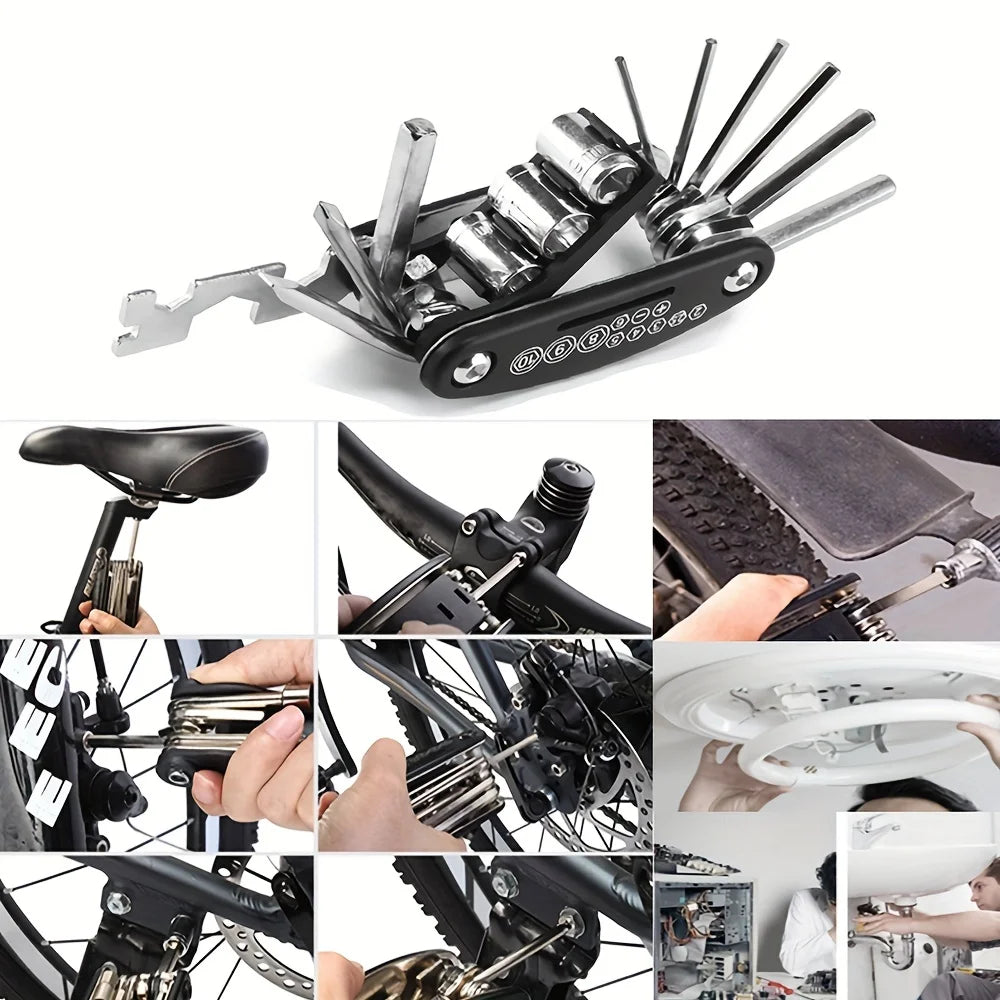 1 Bike Multi Tool Tire Levers Mountain Repair Portable Socket Wrench