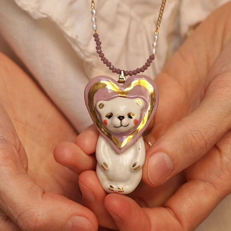 Vintage Cute Cartoon Animal Pendant Necklace Women Retro Fashion Zpaxo
