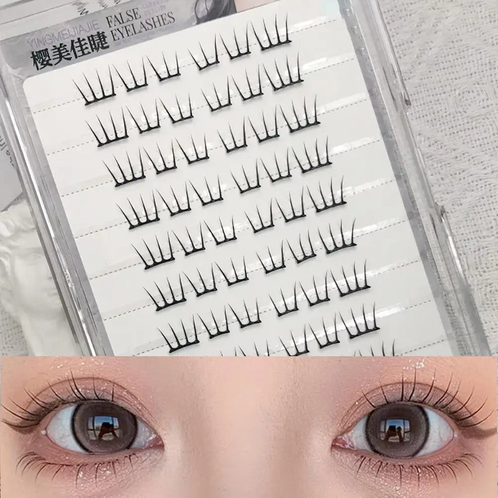 Self-adhesive Segmented False Eyelashes No Glue Individual Lashes Cluster Natural Korean Small Thin Wispy Cluster False Eyelash Zpaxo