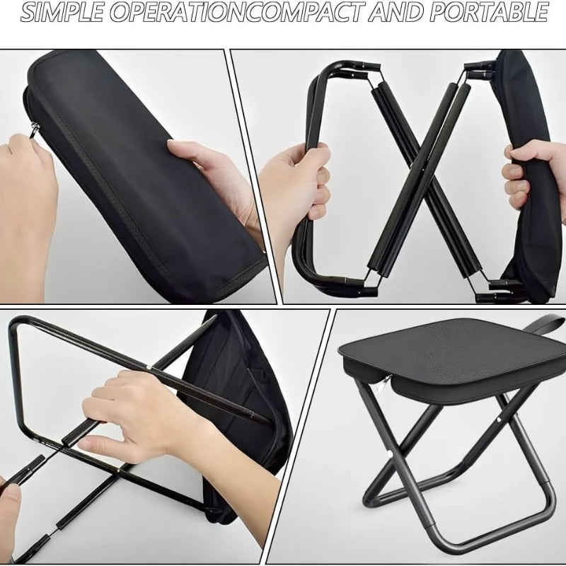 Home Low Stools, Outdoor Folding Stools, Hand in Hand with Bags, Mazha, Tourism, Camping, Fishing, Train Queues, Small Stools Zpaxo