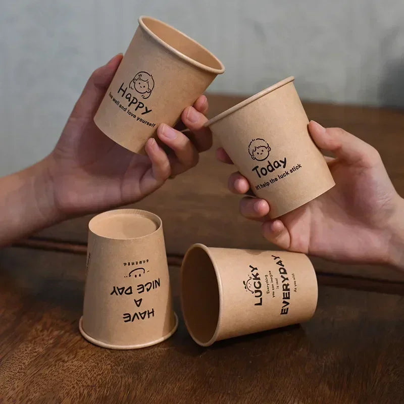 50-Pack 250ml Biodegradable Disposable Paper Cups – Coffee & Party Disposable Paper Cups Zpaxo
