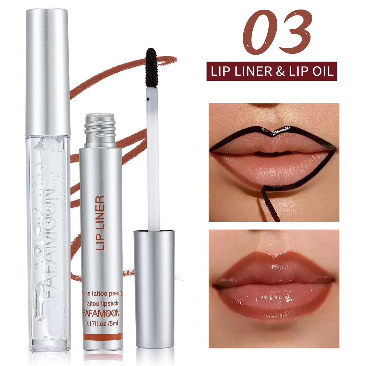Tear-off Lip Liner Oil Moisturizing Lightweight Texture Long-lasting Zpaxo FA2609-03