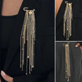 Vintage Tassel Chain Brooch – Metal Heart Pendant Suit Pin