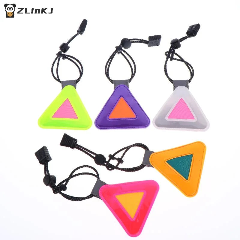 ▶Bike Triangle Reflective Signs Safety Warning Pendant Night Riding Reflective Patch Portable Multi Functional Reflective Label Zpaxo