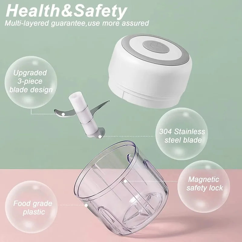 Mini USB Electric Food Chopper – Portable Veggie & Meat Grinder Electric Food Chopper Zpaxo