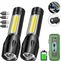 KDULIT COB+LED USB Rechargeable Zoomable Camping Flashlight